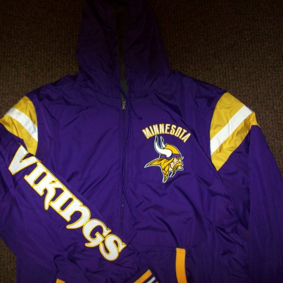 MINNESOTA VIKINGS Reversible Hooded Jacket XL - Picture 4 of 11